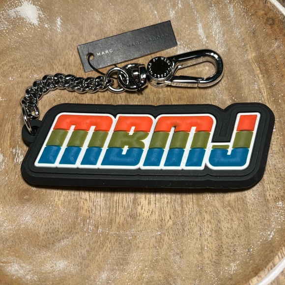 Marc by Marc Jacobs Logo Key Ring Keychain Bag Charm - Picture 1 of 9